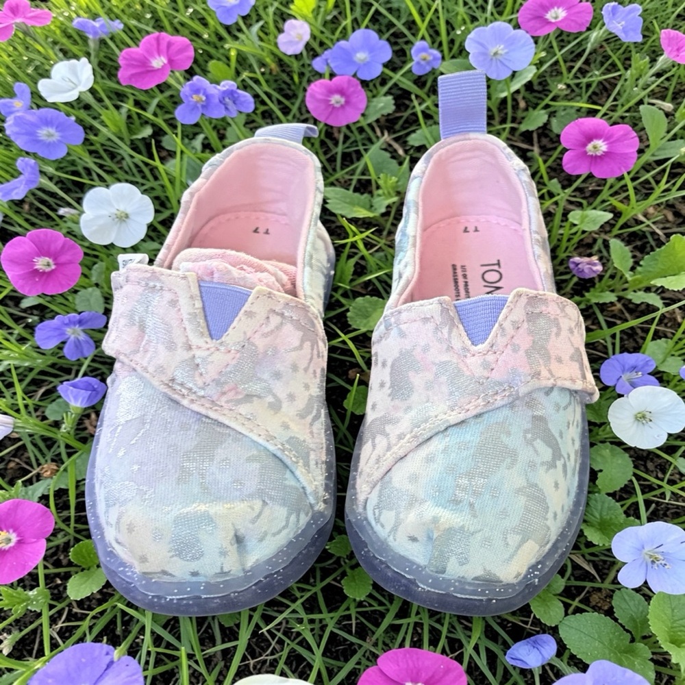 Toms Unicorn  Pastel Tie-Dye Slip-On Sneakers - Pink & Lilac